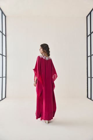 Kaftan Set for Indian Wedding - Pink Material Girl Tatiana Kaftan Set by Seema Thukral at Mrs. G