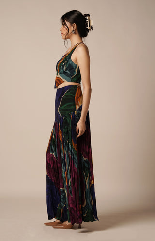 Multicolor umi gathered skirt