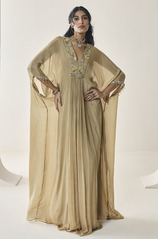Kaftan for Indian Wedding - Gold Material Girl Sequoia Kaftan by Seema Thukral at Mrs. G
