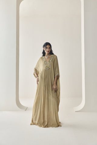 Kaftan for Indian Wedding - Gold Material Girl Sequoia Kaftan by Seema Thukral at Mrs. G