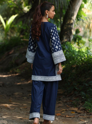Blue sree malgudi day kurta set