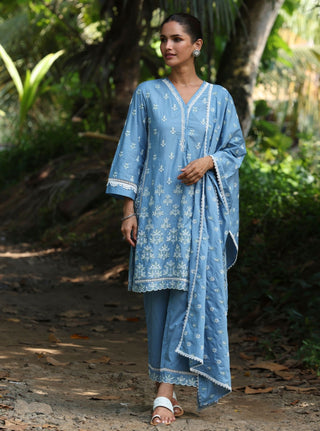Blue rith malgudi day kurta set