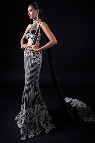 Black priscilla saree