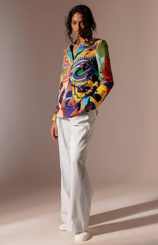 Blue maia overlap trouser