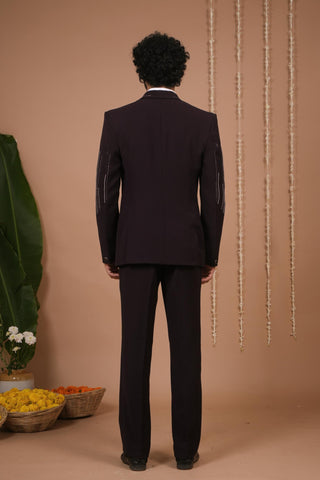 Coat pant set for Contemporary Wear – Dark Purple by AHI Clothing