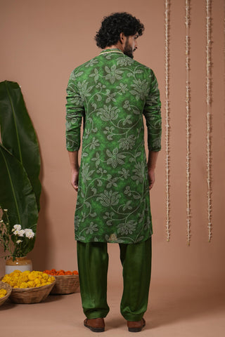 Kurta salwar set for Indian Wedding – Green Bandhani by AHI Clothing