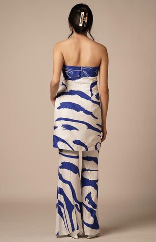 Blue cora flared trouser