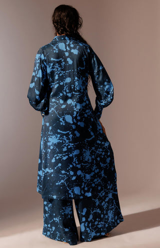 Blue nysa pleated trousers