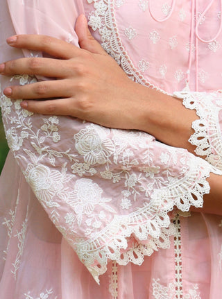 Pink malgudi days neesa kurta set