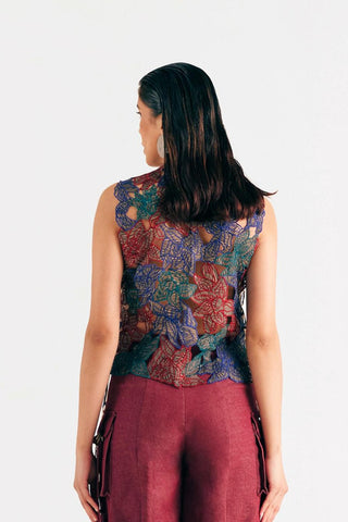 Cutwork Vest Artistic Wear - Multicolor Vest by Essé