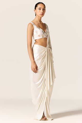 Ivory tara eminence slit saree
