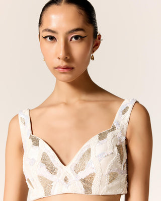 Ivory tara eminence slit saree