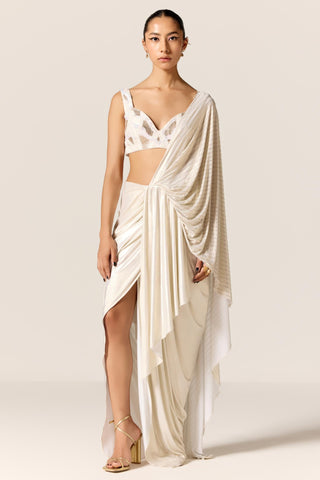 Ivory tara eminence slit saree
