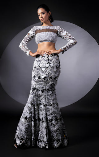 Black diora lehenga set