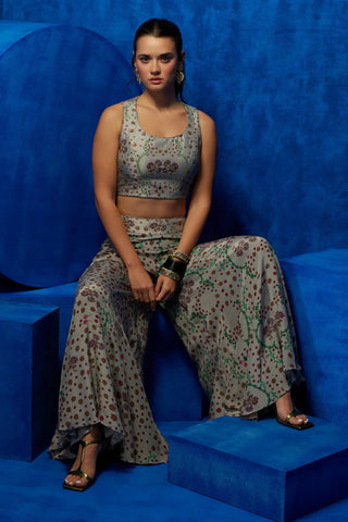 Gray printed palazzo set