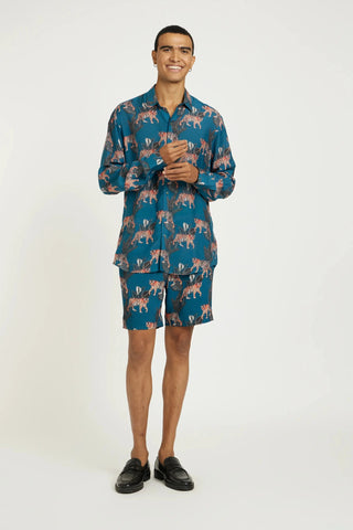 Animal print shirt with shorts
