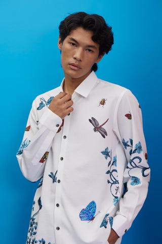 White nature print shirt