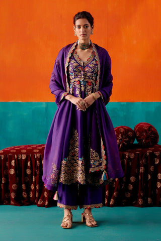 Luxury purple anarkali set