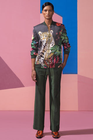 Brown feral flora-charcoal postcard co-ord set