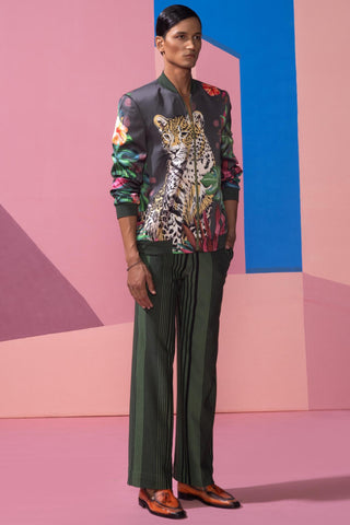 Brown feral flora-charcoal postcard co-ord set