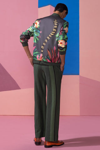 Brown feral flora-charcoal postcard co-ord set