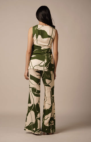 Kaee draped top and flared trouser