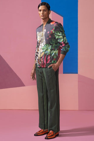 Brown feral flora-charcoal postcard co-ord set