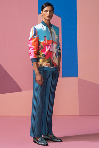 Blue beach house postcard co-ord set