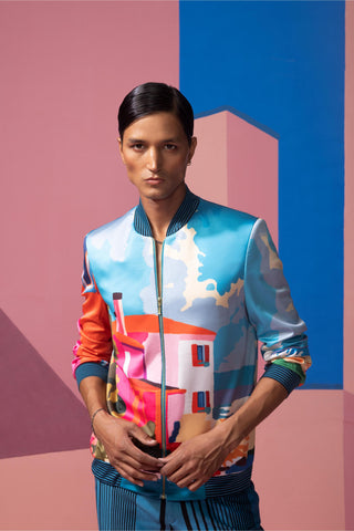 Blue beach house postcard jacket