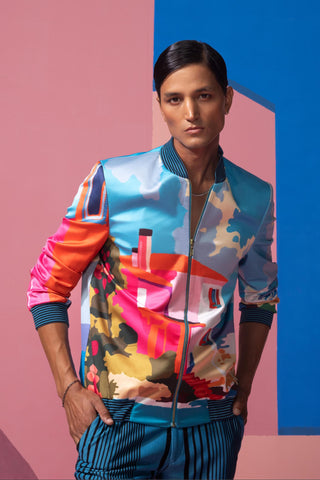 Blue beach house postcard jacket