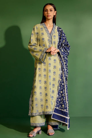 Green harlow kurta set