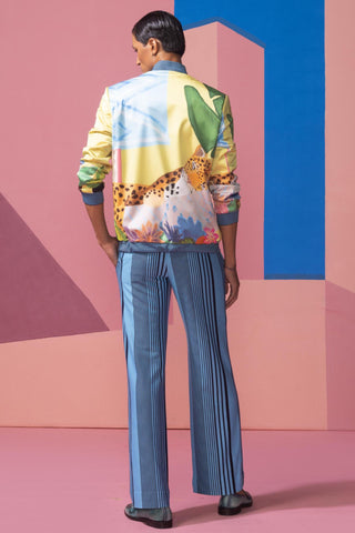 Yellow sleepy cat postcard jacket