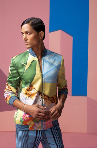 Yellow sleepy cat postcard jacket