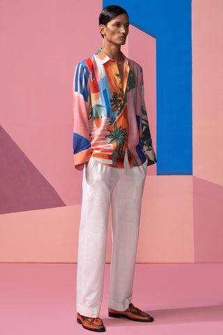 Pink ascending horizons postcard full sleeve shirt