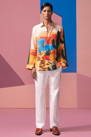 Peach the desert postcard full sleeve shirt
