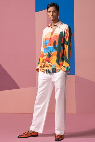 Peach the desert postcard full sleeve shirt