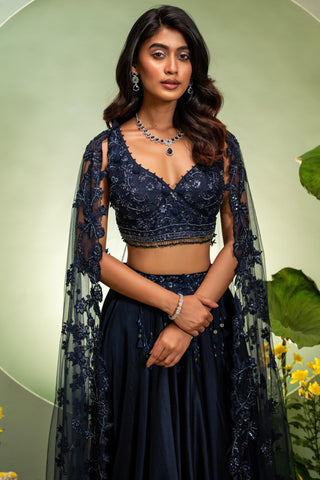 Blue Skirt Set for Indian Wedding – Eden by Pallavi Poddar