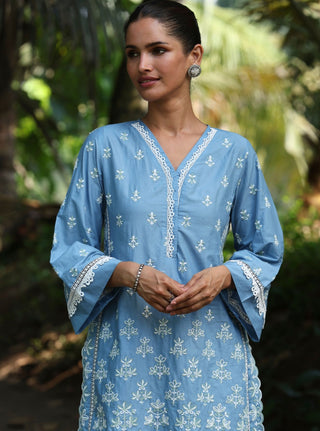 Blue rith malgudi day kurta set
