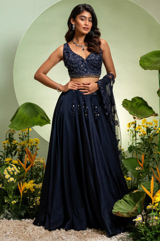 Blue Skirt Set for Indian Wedding – Eden by Pallavi Poddar