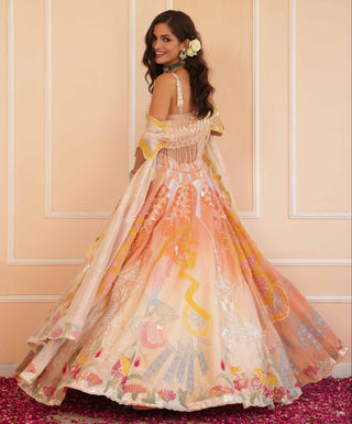 Orange dil se rumi lehenga