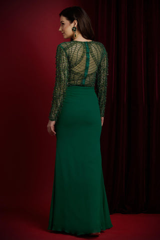 Lehenga Set for Indian Weddings – Green Mira by Aayushi Maniar