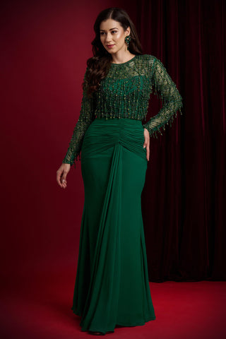 Lehenga Set for Indian Weddings – Green Mira by Aayushi Maniar