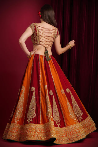 Lehenga Set for Indian Weddings – Sindoori Orange by Aayushi Maniar