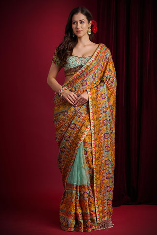 Saree for Indian Weddings – Shakuntala Multicolor by Aayushi Maniar