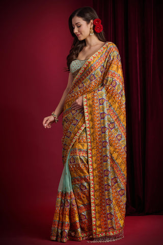 Saree for Indian Weddings – Shakuntala Multicolor by Aayushi Maniar