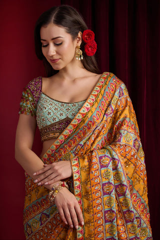 Saree for Indian Weddings – Shakuntala Multicolor by Aayushi Maniar