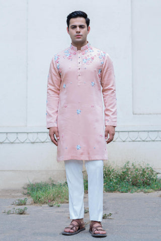 Pink shubhendra kurta set