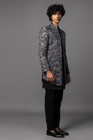 Truffle brown melony embroidered achkan set