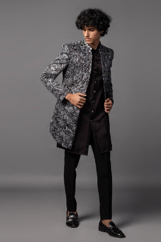 Truffle brown melony embroidered achkan set