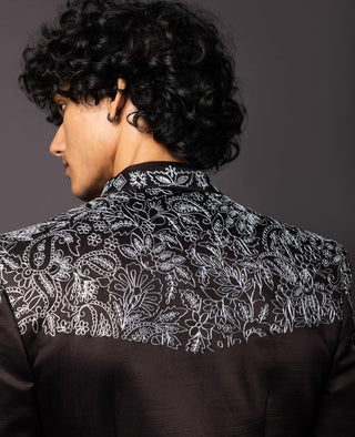 Truffle brown melony embroidered achkan set